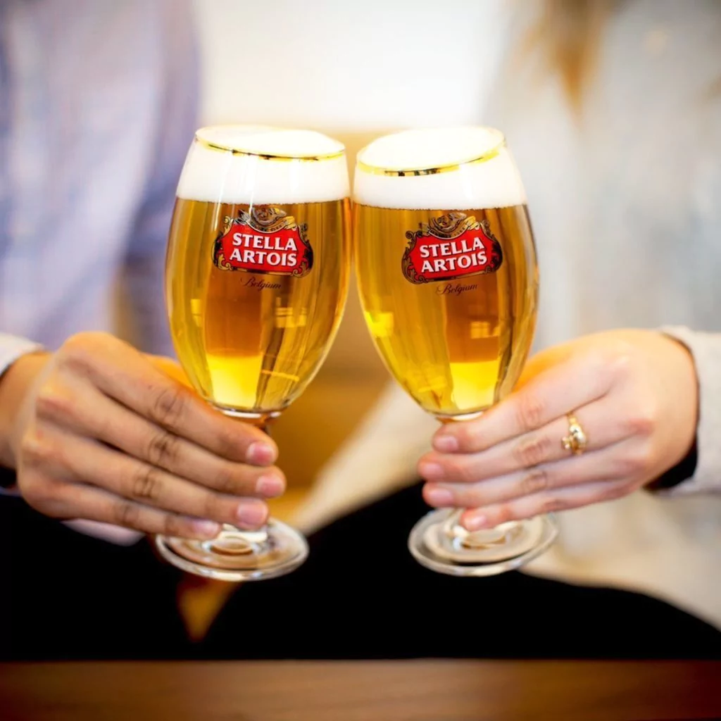 Pack 2 Copas Stella Artois 330 ml Borde Dorado