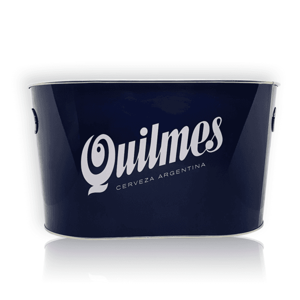 Frapera Hielera Quilmes Cerveza Hielo Balde Chapa Aluminio Azul Liso