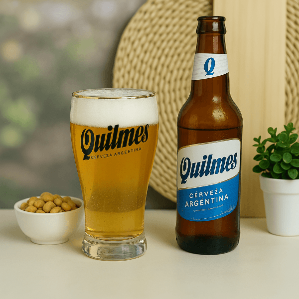 Pack 2 Vasos Quilmes Cervecero 500 ml Pinta Borde Dorado