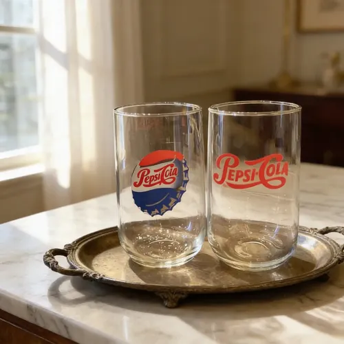 Pack 2 Vasos Pepsi De Vidrio Vintage 330 Ml 